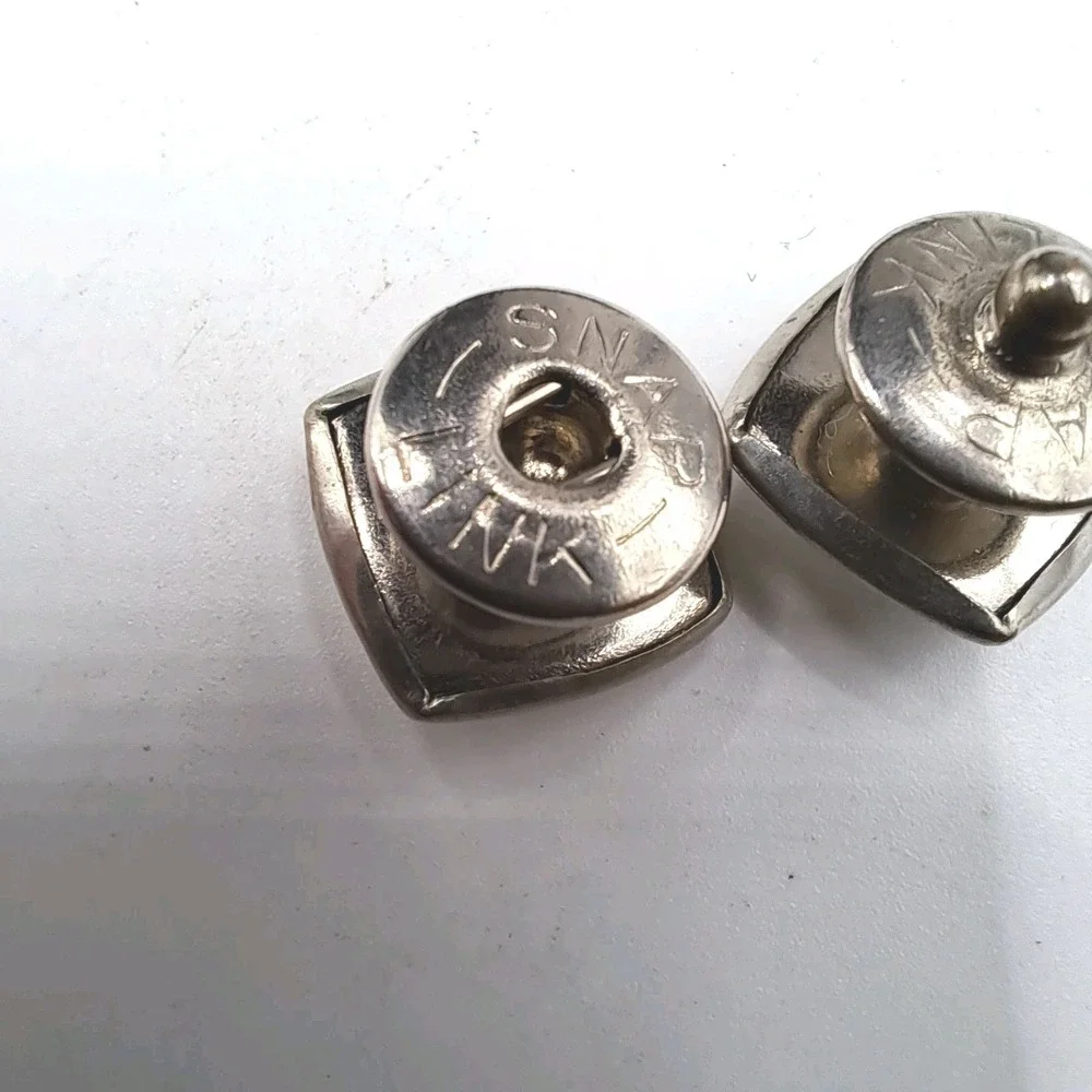VINTAGE ANTIQUE SQUARE Mother of Pearl SNAP LINK CUFFLINK 1/2
